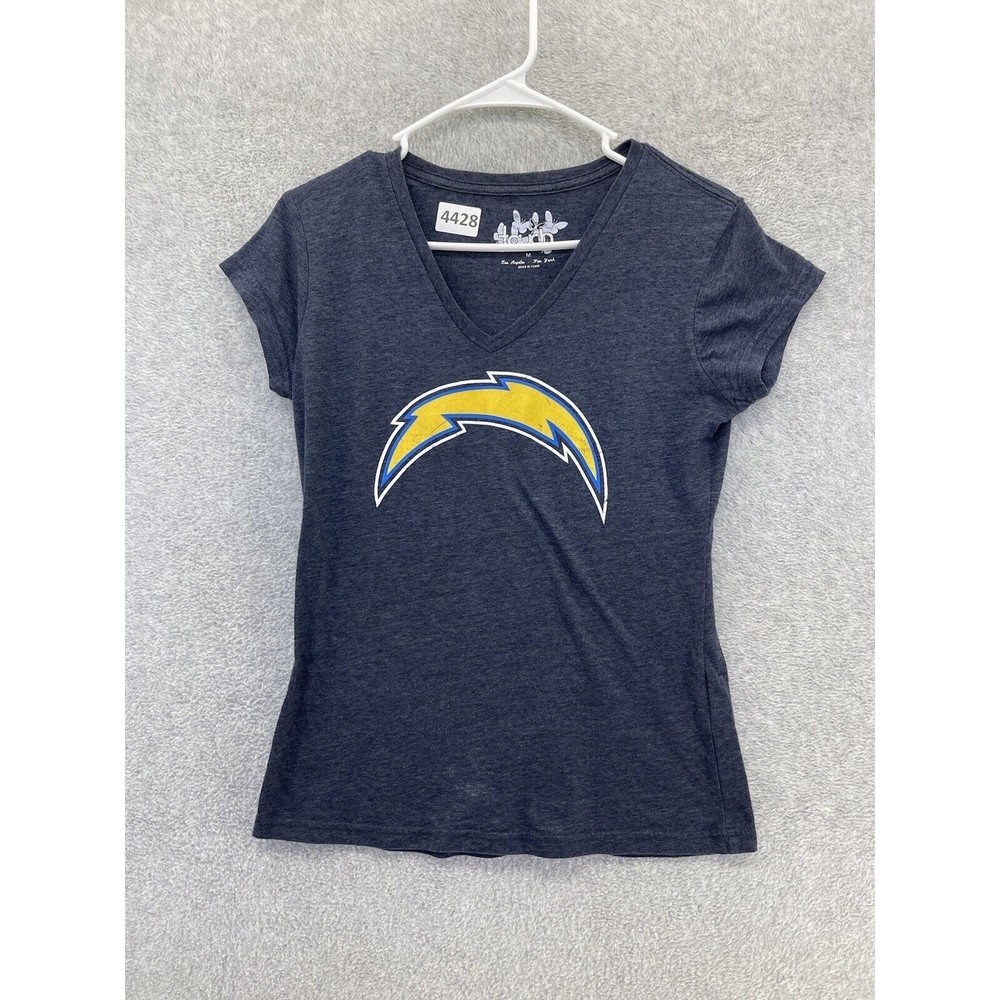 Women's NFL Chargers T Shirt Women's V Neck Short Sleeve Size Medium